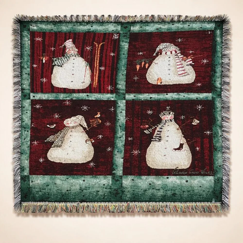 Christmas Snowmen Woven Throw/Blanket Mohawk/Valorie Wenk